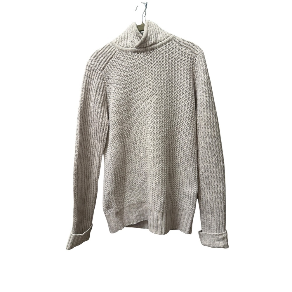 Reiss Womens palest grey 90% Lambswool Blend Knit semi Turtleneck Sweater Size S